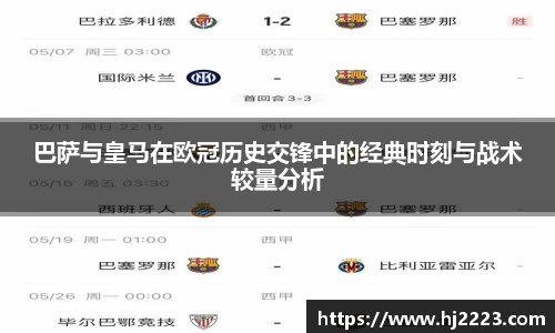 巴萨与皇马在欧冠历史交锋中的经典时刻与战术较量分析